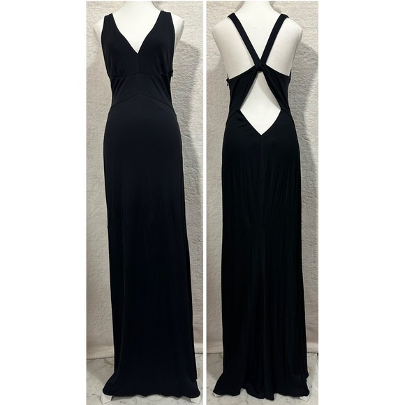 Ralph Lauren Purple Label Dress Formal Gown Floor Length Strappy Open Back 10